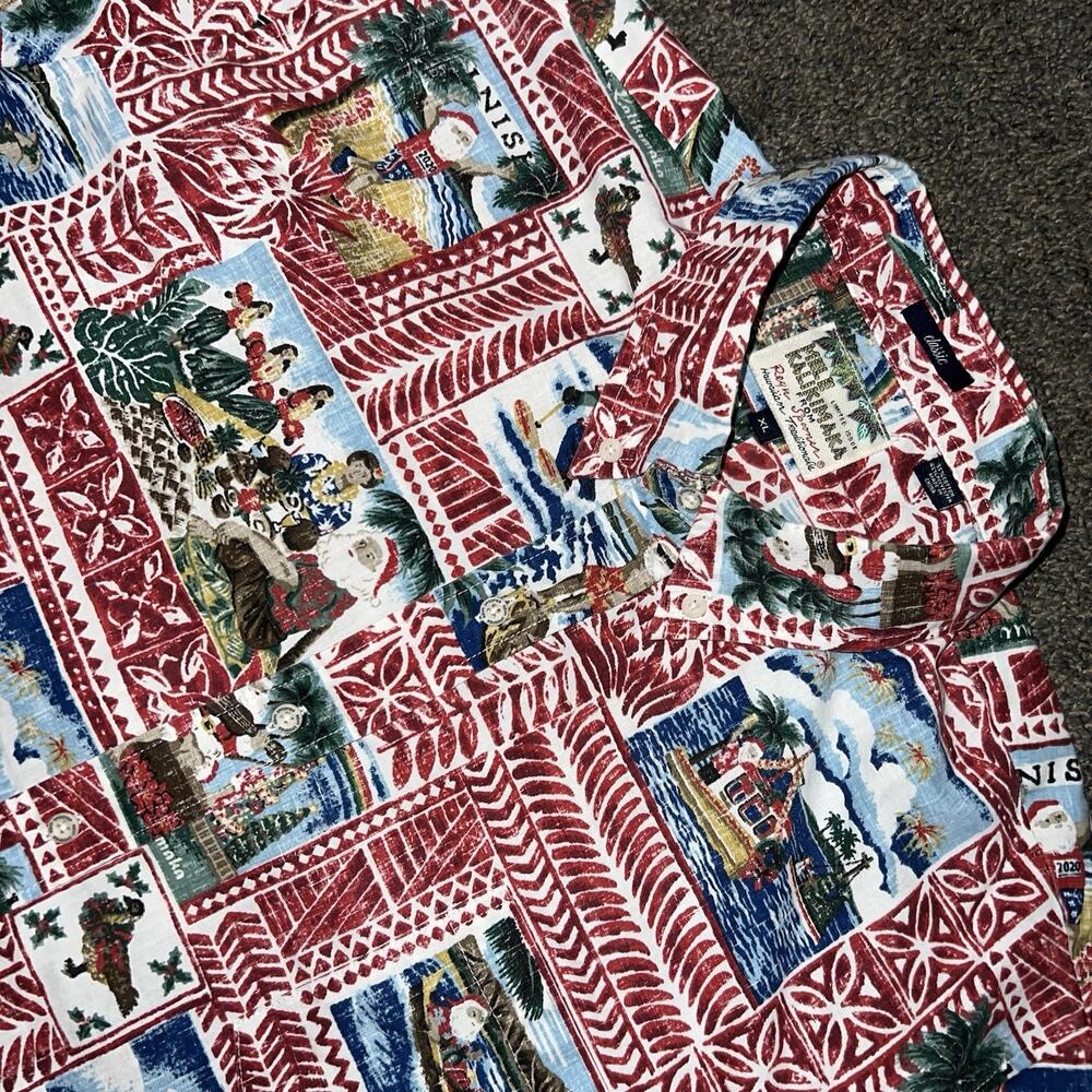 Limited Edition Mele Kalikimaka Reyn Spooner Christmas Button Down Shirt Mens XL